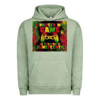 Pigment Oil Green i paused my game Urban Hoodie - TumblerDesignByShophia