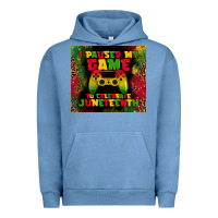Pigment Pebble Blue i paused my game Urban Hoodie - TumblerDesignByShophia
