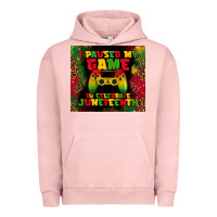 Pigment Salmon i paused my game Urban Hoodie - TumblerDesignByShophia
