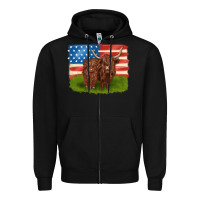 Black American cows Zipper Hoodie - MaliasSmallBusiness