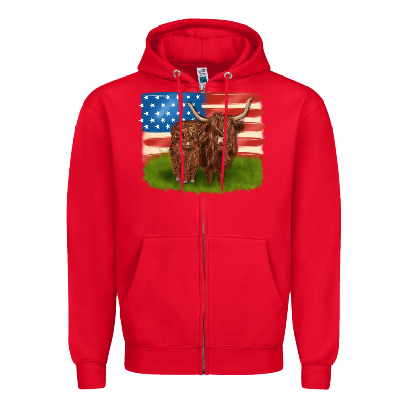 American Cows Zipper Hoodie by MaliasSmallBusiness | Teevron