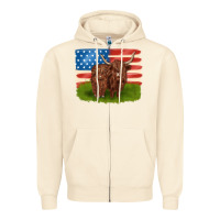 Sandshell American cows Zipper Hoodie - MaliasSmallBusiness