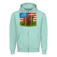 Seafoam American cows Zipper Hoodie - MaliasSmallBusiness