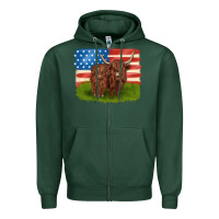 Sports Green American cows Zipper Hoodie - MaliasSmallBusiness