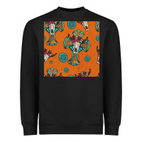 Black western cross and bull skull seamless pattern Heavyweight Sweatshirt - HRA Design Shop