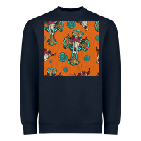Navy western cross and bull skull seamless pattern Heavyweight Sweatshirt - HRA Design Shop