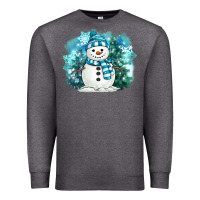 Charcoal Heather winter snowman Premium Sweatshirt - MaliasSmallBusiness