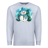 Heather Grey winter snowman Premium Sweatshirt - MaliasSmallBusiness