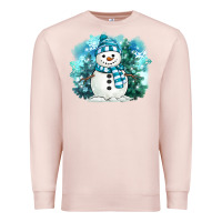 Pale Pink winter snowman Premium Sweatshirt - MaliasSmallBusiness