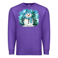Purple winter snowman Premium Sweatshirt - MaliasSmallBusiness