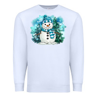 White winter snowman Premium Sweatshirt - MaliasSmallBusiness