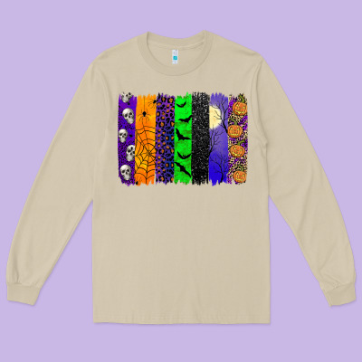 Halloween Brush Stroke Long Sleeve Tee Designed By Jahusdesignshop