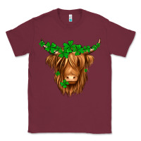 Burgundy St. Patrick’s Day Long Hair Shaggy Cow Classic Tee - Jasminsmagicworld