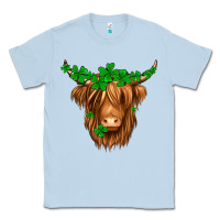 Dusty Blue St. Patrick’s Day Long Hair Shaggy Cow Classic Tee - Jasminsmagicworld