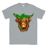 Heather Grey St. Patrick’s Day Long Hair Shaggy Cow Classic Tee - Jasminsmagicworld