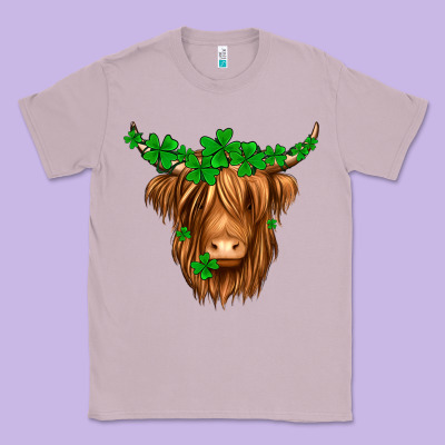 St. Patrick’s Day Long Hair Shaggy Cow Classic Tee Designed By Jasminsmagicworld