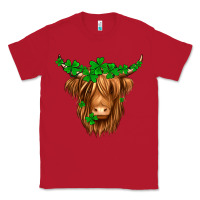 Red St. Patrick’s Day Long Hair Shaggy Cow Classic Tee - Jasminsmagicworld