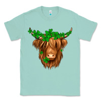 Seafoam St. Patrick’s Day Long Hair Shaggy Cow Classic Tee - Jasminsmagicworld