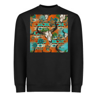 Black western bull skull seamless pattern Heavyweight Sweatshirt - HRA Design Shop
