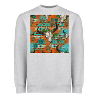 Heather Grey western bull skull seamless pattern Heavyweight Sweatshirt - HRA Design Shop