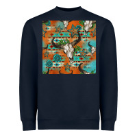 Navy western bull skull seamless pattern Heavyweight Sweatshirt - HRA Design Shop