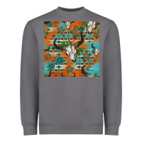 Storm western bull skull seamless pattern Heavyweight Sweatshirt - HRA Design Shop