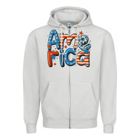 Dove Grey america Zipper Hoodie - MaliasSmallBusiness