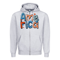 Heather Grey america Zipper Hoodie - MaliasSmallBusiness