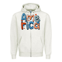 Oatmeal Heather america Zipper Hoodie - MaliasSmallBusiness