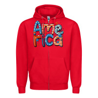 Red america Zipper Hoodie - MaliasSmallBusiness