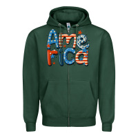 Sports Green america Zipper Hoodie - MaliasSmallBusiness