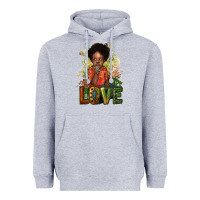 Heather Grey black afro boy love Heavyweight Hoodie - NancyCooperArtShop
