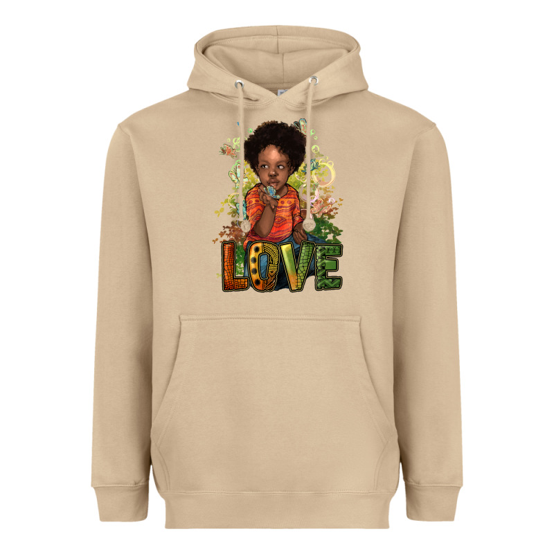 Black Afro Boy Love Heavyweight Hoodie by NancyCooperArtShop | Teevron