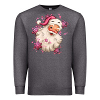 Charcoal Heather pink christmas santa claus Premium Sweatshirt - MaliasSmallBusiness