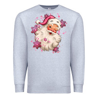 Heather Grey pink christmas santa claus Premium Sweatshirt - MaliasSmallBusiness