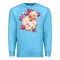 Ocean Blue pink christmas santa claus Premium Sweatshirt - MaliasSmallBusiness