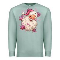 Seafoam pink christmas santa claus Premium Sweatshirt - MaliasSmallBusiness