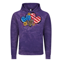Cloud Purple American Flag heart Vintage Hoodie - CowGirlArtShop