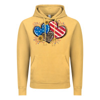 Vintage Mustard American Flag heart Vintage Hoodie - CowGirlArtShop