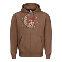Chestnut moon and mushrooms Zipper Hoodie - MaliasSmallBusiness