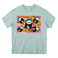 Arona Baby panda flowers Heavy Core Tee - Artiststas