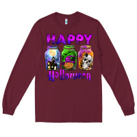 Burgundy happy halloween Long Sleeve Tee - JahusDesignShop