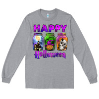 Heather Grey happy halloween Long Sleeve Tee - JahusDesignShop