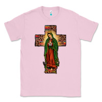 Bubblegum Pink our lady of Guadalupe cross Classic Tee - JahusDesignShop