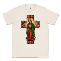 Natural our lady of Guadalupe cross Classic Tee - JahusDesignShop