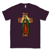 Plum our lady of Guadalupe cross Classic Tee - JahusDesignShop