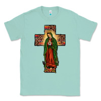 Seafoam our lady of Guadalupe cross Classic Tee - JahusDesignShop