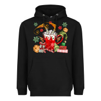 Black cup of chocolate and cookies Heavyweight Hoodie - MaliasSmallBusiness