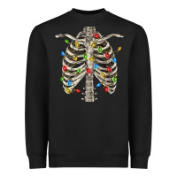 Black Christmas Rib Cage Heavyweight Sweatshirt - FaDigitalArtStudio