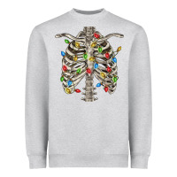 Heather Grey Christmas Rib Cage Heavyweight Sweatshirt - FaDigitalArtStudio